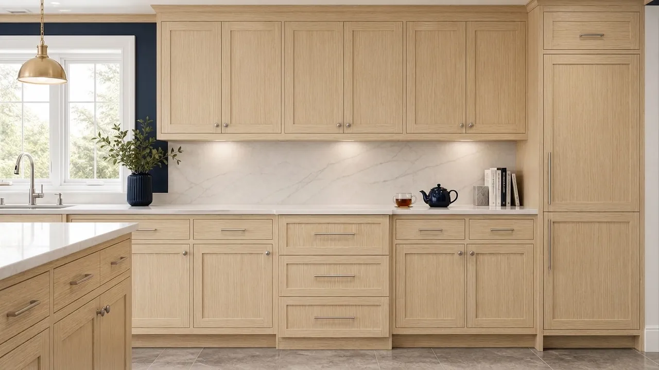 Melamine kitchen in Blond Oak